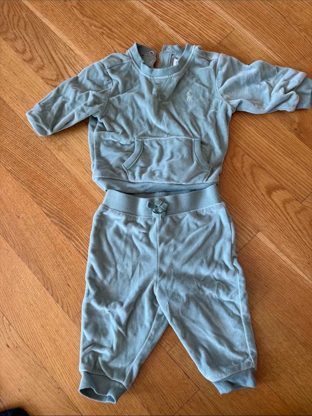 Ralph Lauren light green velour suit
